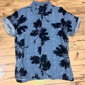 Milano Bay Men’s Hawaiian Style Shirt Blue XXL